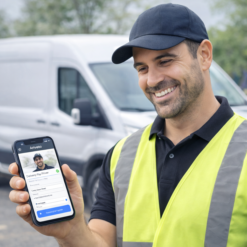 Customer opens live tracking link